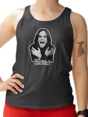 Icon Ozzy Osborne Graphic Grey Muscle Tank Womans The Blind Medium Design